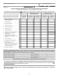 Worksheet a - Residency Information Worksheet for Nonresidents/Part-Year Residents - Maine, Page 2