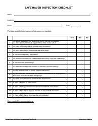 Document preview: GSA Form 3699 Safe Haven Inspection Checklist