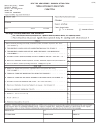 Form TPT-20 Tobacco Products Tax Return - New Jersey