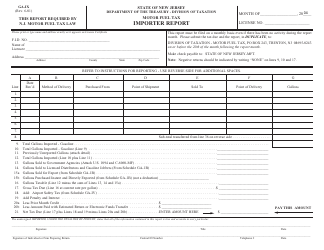 Form GA-IX Motor Fuel Tax Importer Report - New Jersey