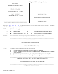 Document preview: Form MBCA-3-NCRA Statement of Appointment or Change - Maine
