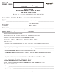 Document preview: Form 72A135 Application for Kentucky Motor Fuels Tax Refund Permit - Kentucky