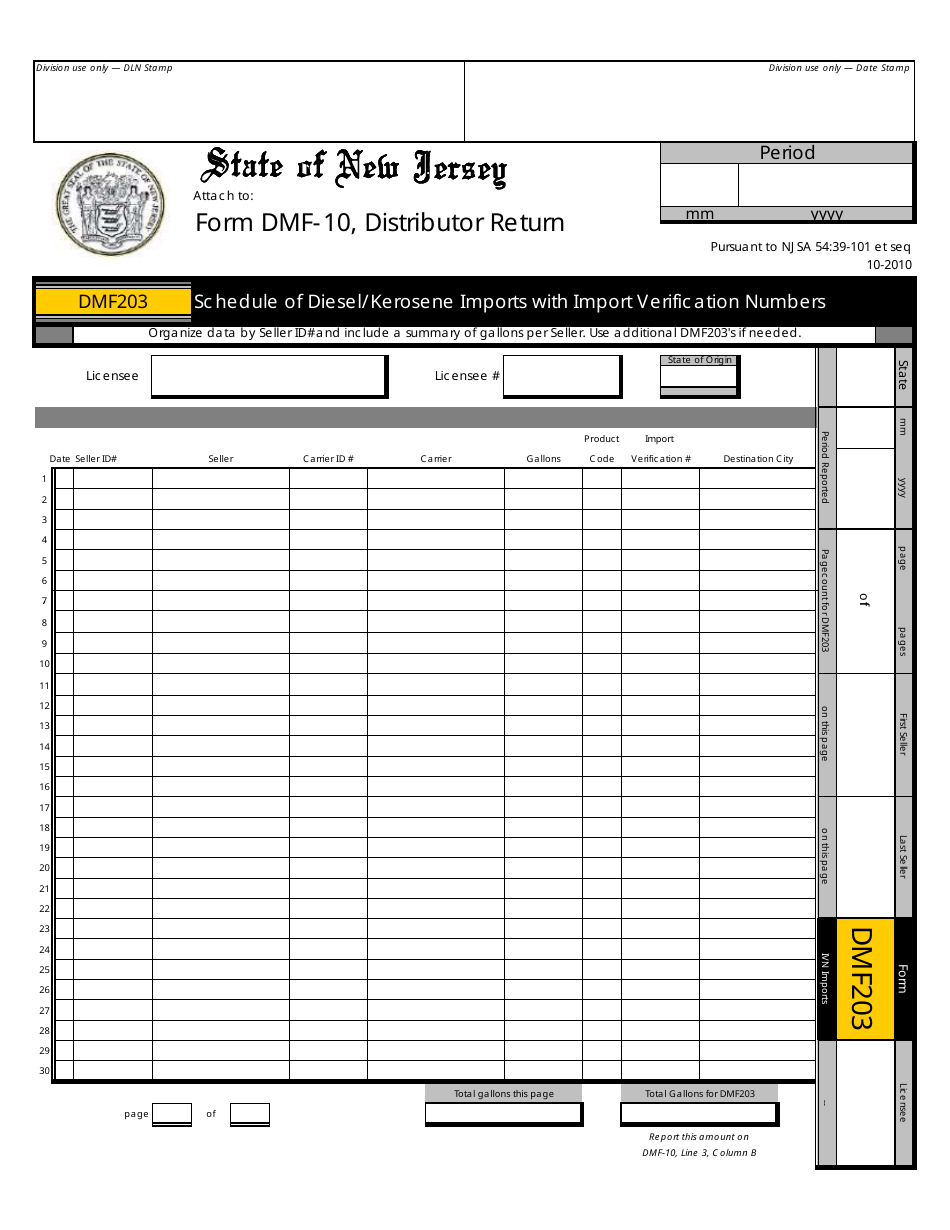Form DMF-10 Distributor of Motor Fuels Tax Return - New Jersey, Page 15