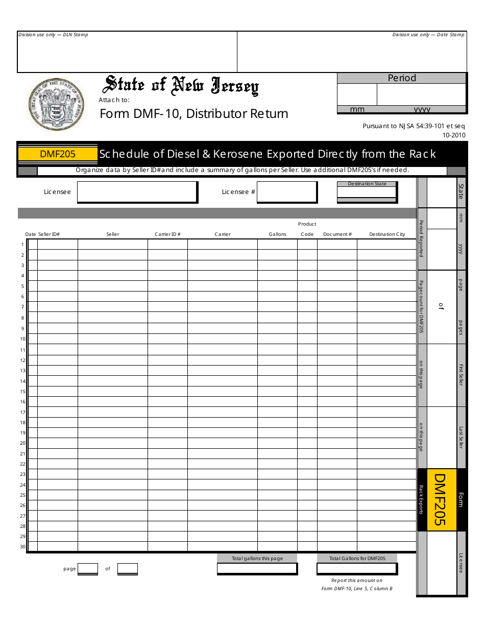 Form DMF-10 Distributor of Motor Fuels Tax Return - New Jersey, Page 16