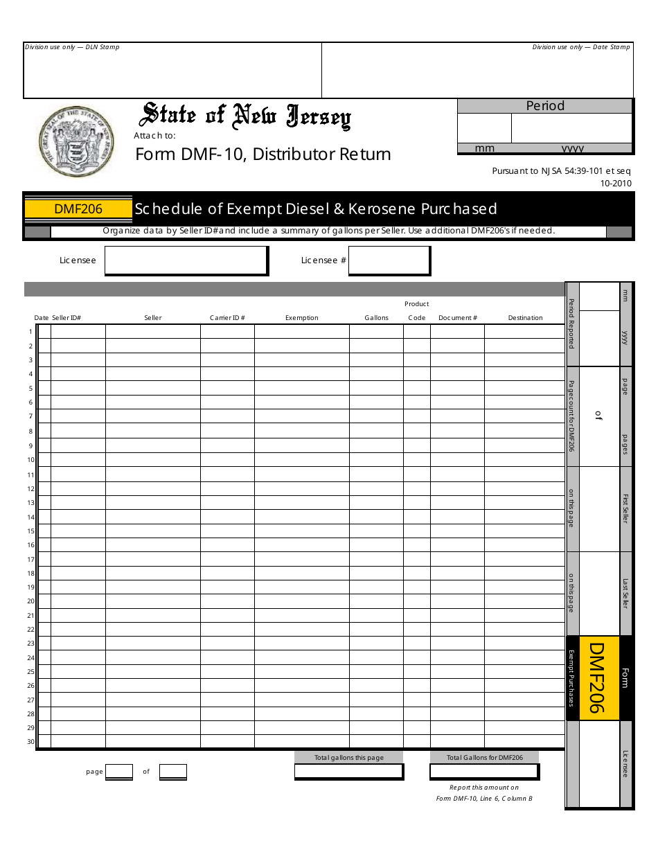 Form DMF-10 Distributor of Motor Fuels Tax Return - New Jersey, Page 17