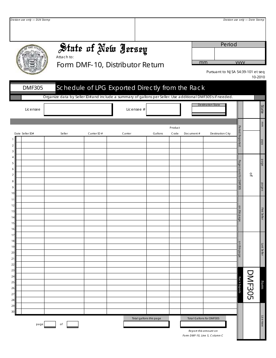 Form DMF-10 Distributor of Motor Fuels Tax Return - New Jersey, Page 27