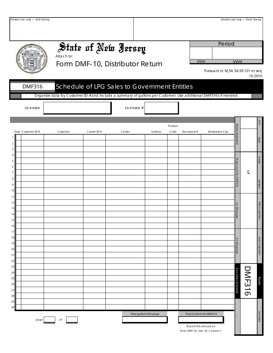 Form DMF-10 Distributor of Motor Fuels Tax Return - New Jersey, Page 29