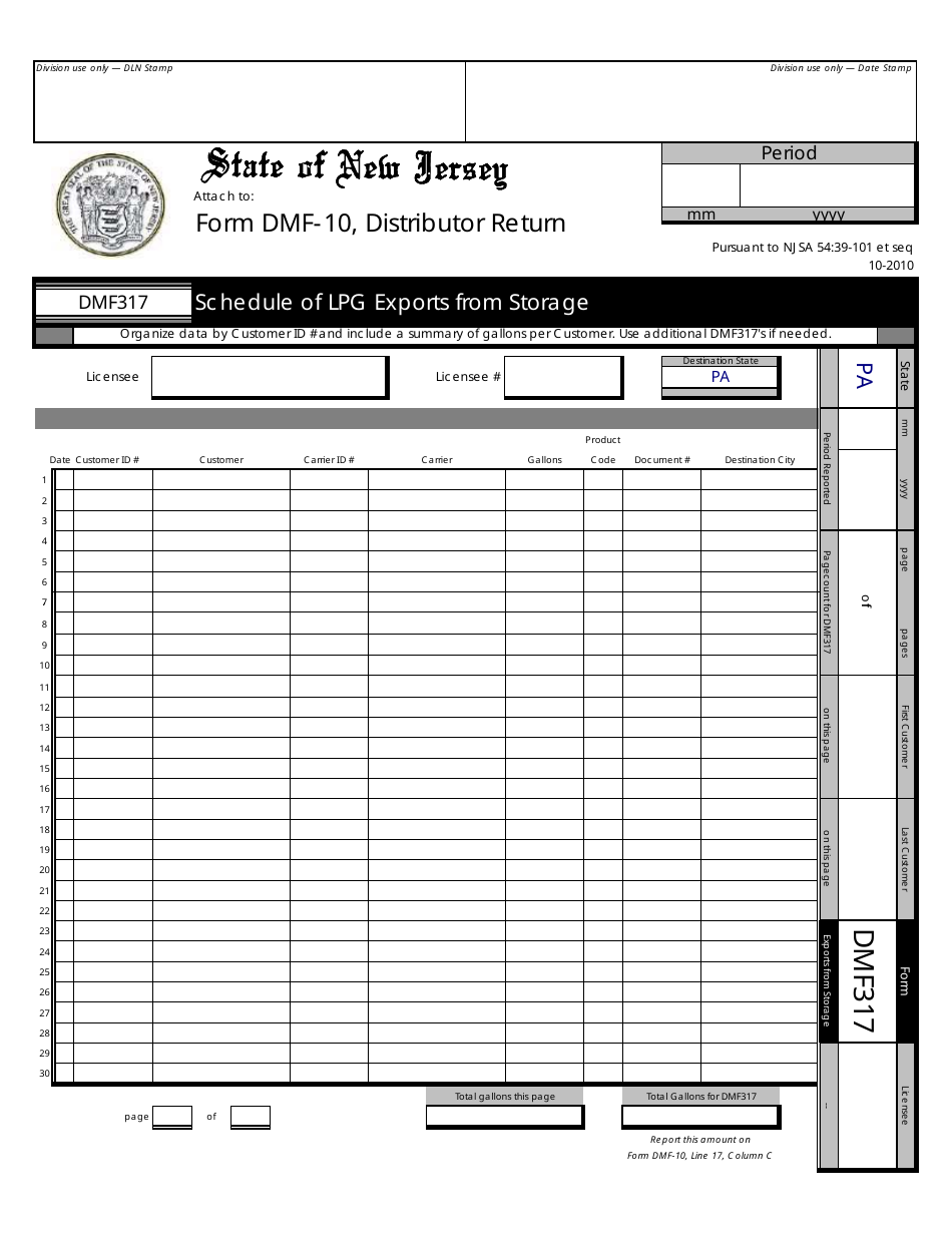 Form DMF-10 Distributor of Motor Fuels Tax Return - New Jersey, Page 30