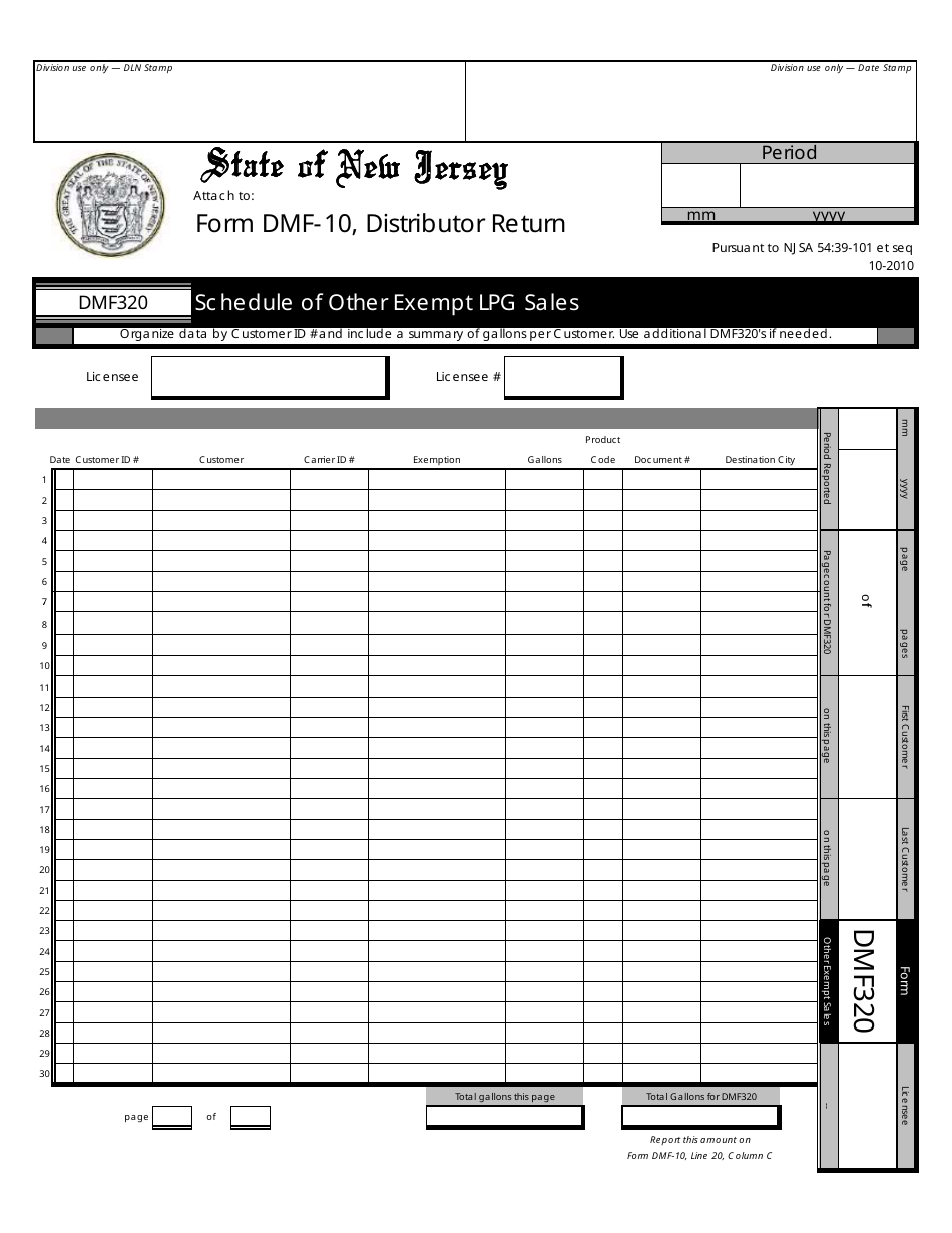 Form DMF-10 Distributor of Motor Fuels Tax Return - New Jersey, Page 31