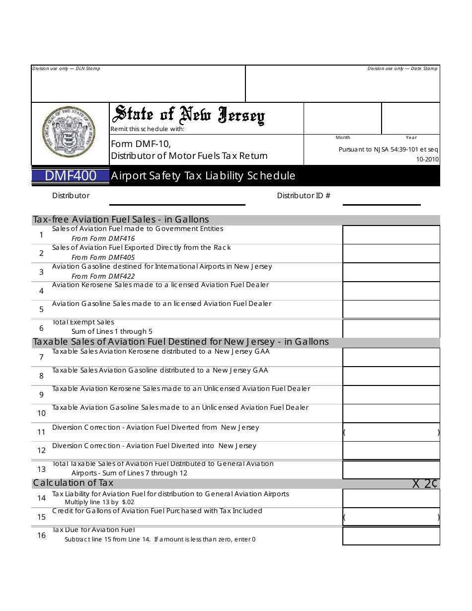 Form DMF-10 Distributor of Motor Fuels Tax Return - New Jersey, Page 33