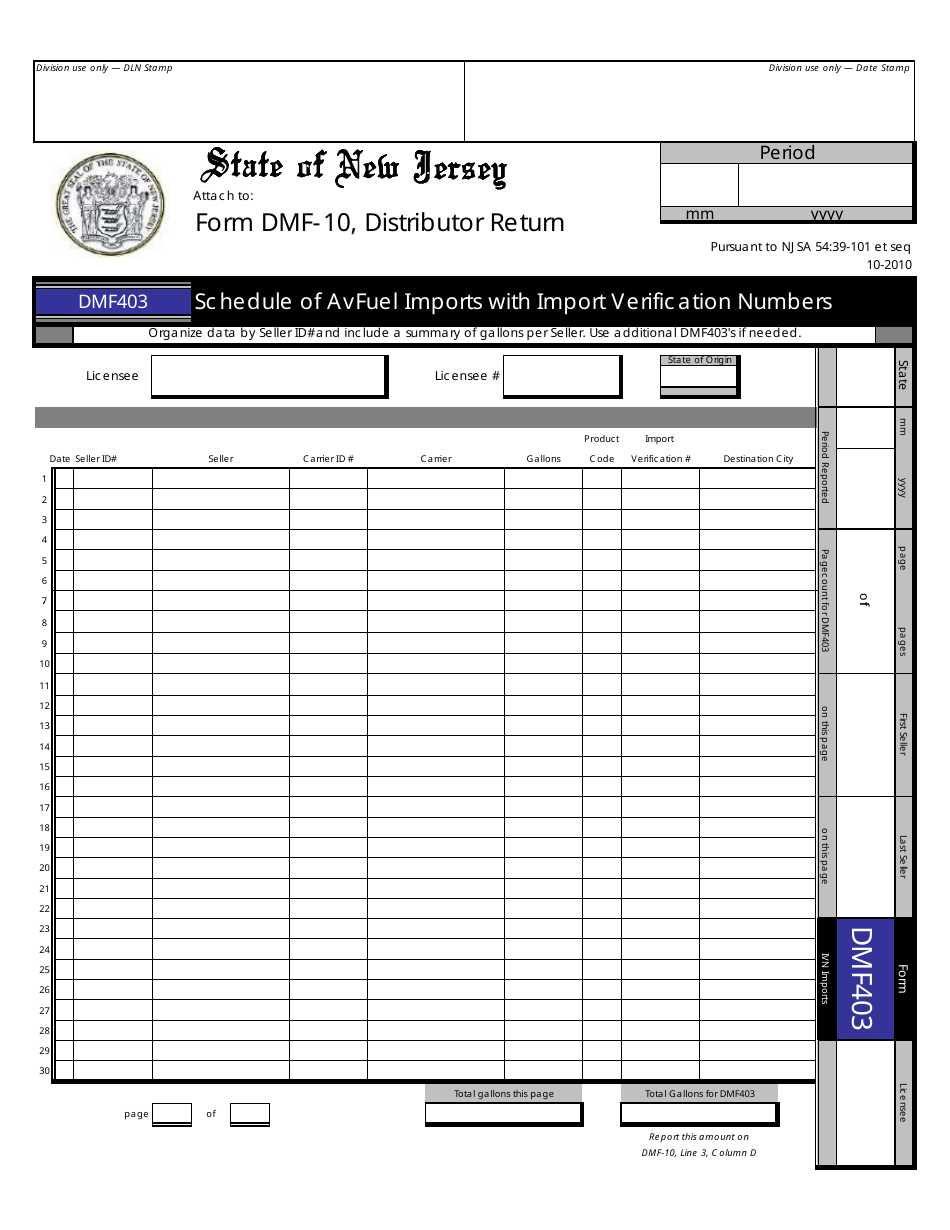 Form DMF-10 Distributor of Motor Fuels Tax Return - New Jersey, Page 35
