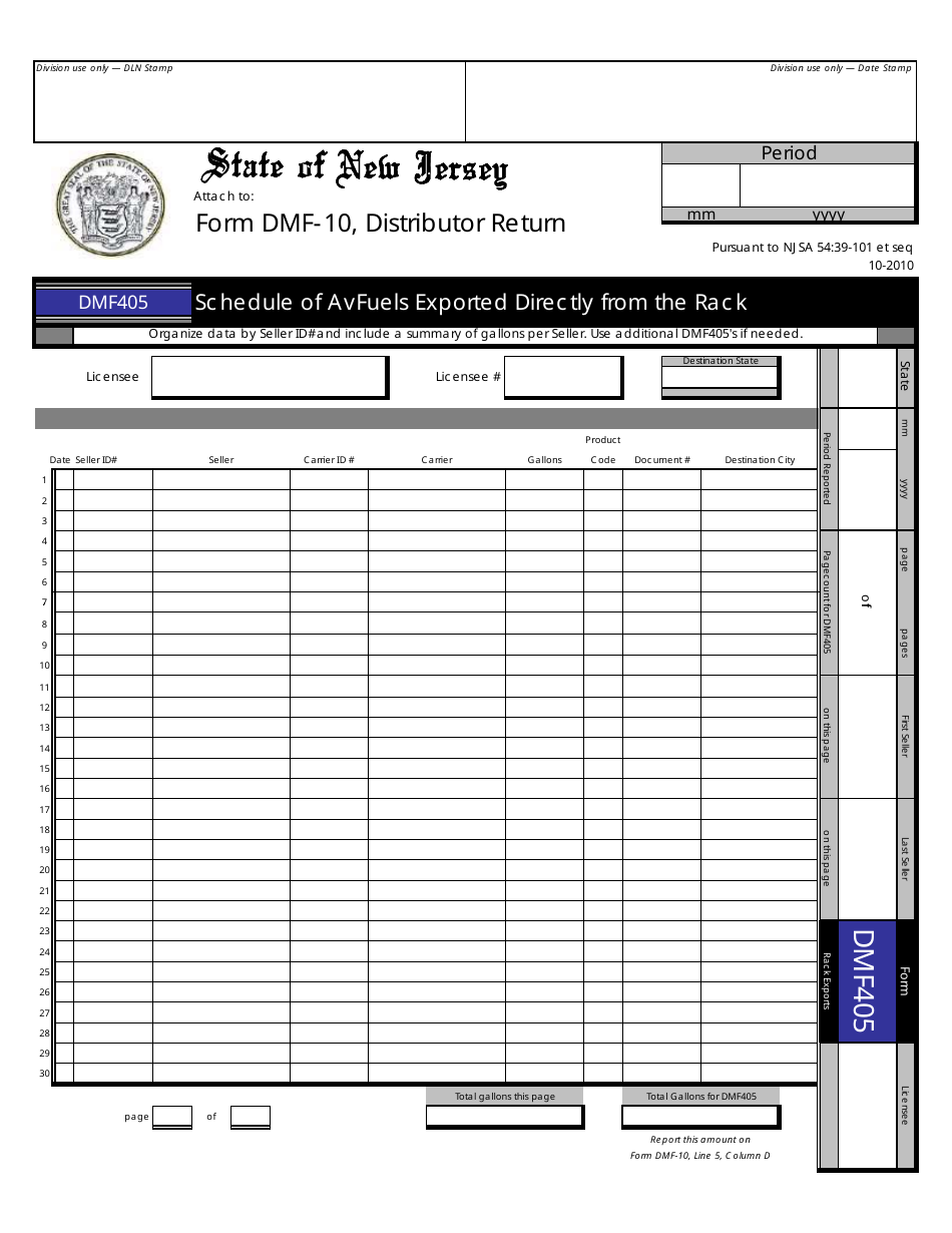Form DMF-10 Distributor of Motor Fuels Tax Return - New Jersey, Page 36