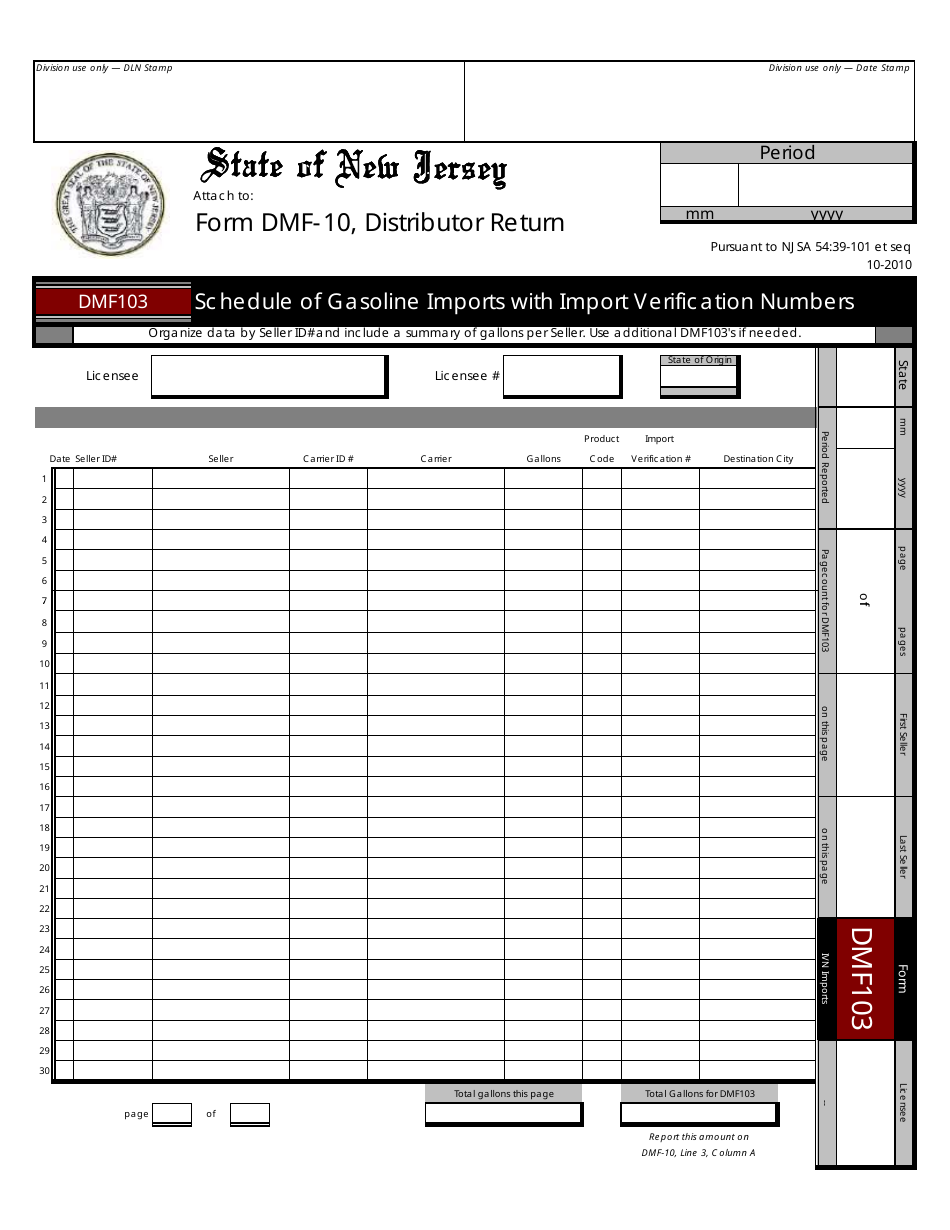 Form DMF-10 Distributor of Motor Fuels Tax Return - New Jersey, Page 4