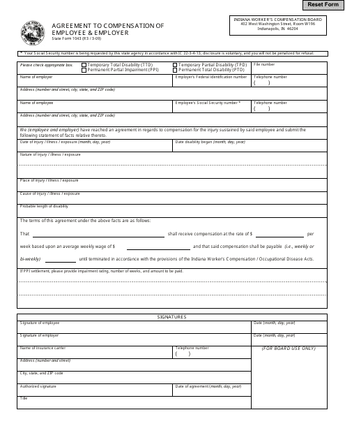 State Form 1043 Printable Pdf