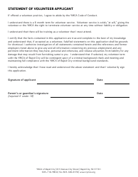 Volunteer Application Form - Ymca of Rapid City - Rapid City, South Dakota, Page 7