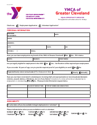 Document preview: Equal Opportunity Employer Application Form - Ymca - Greater Cleveland, Ohio