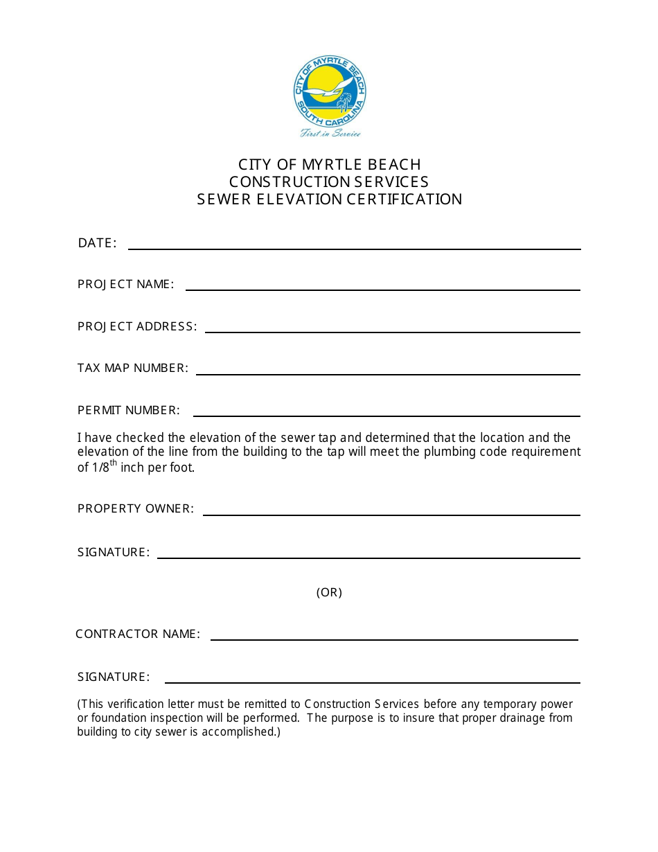 Commercial and / or Residential Permit Forms - City of Myrtle Beach, South Carolina, Page 11