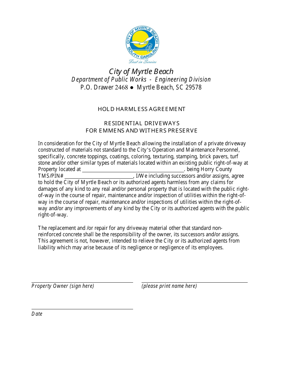 Commercial and / or Residential Permit Forms - City of Myrtle Beach, South Carolina, Page 9