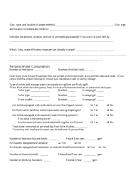 Sample Water Audit Forms, Page 10