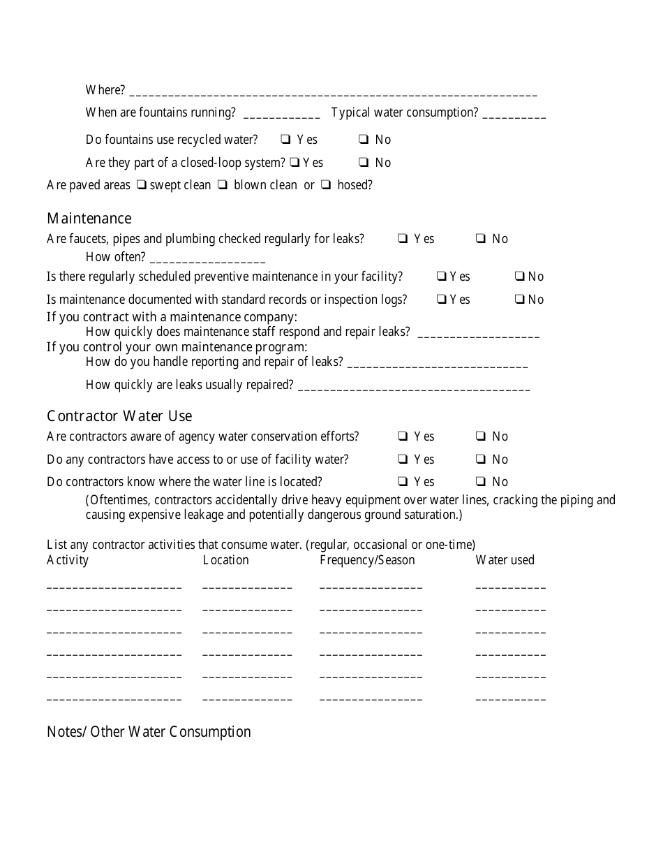 Sample Water Audit Forms - Fill Out, Sign Online and Download PDF ...