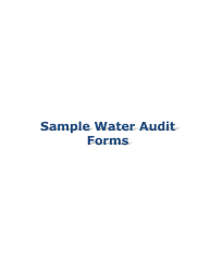 Sample Water Audit Forms