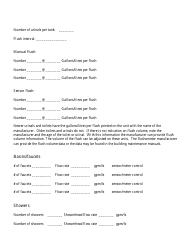 Sample Water Audit Forms, Page 4