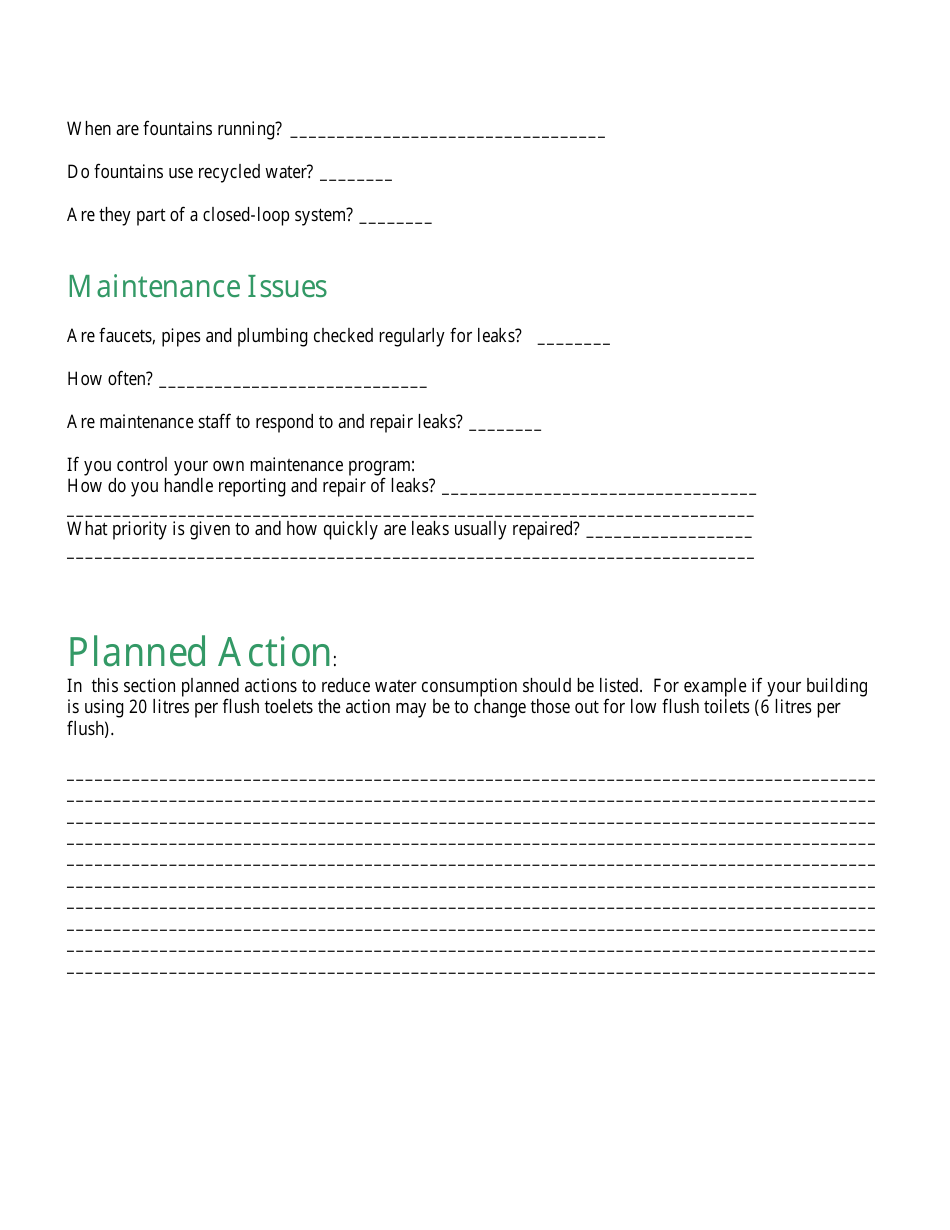 Sample Water Audit Forms Fill Out, Sign Online and Download PDF Templateroller
