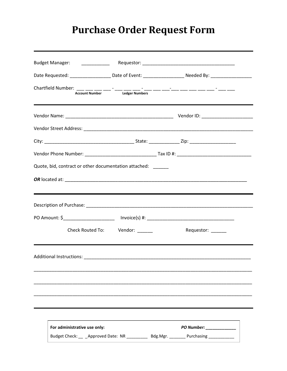 Purchase Order Request Form - Lines, Page 1