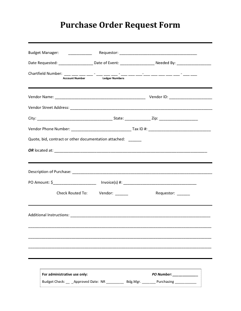 Purchase Order Request Form - Lines