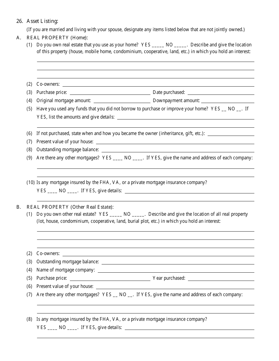 Bankruptcy Questionnaire Template, Page 18
