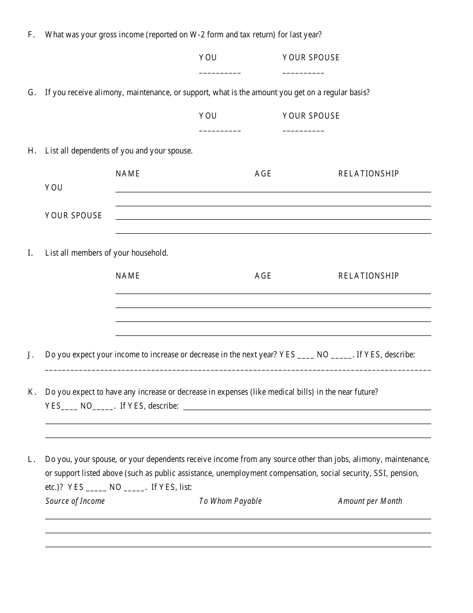 Bankruptcy Questionnaire Template, Page 23
