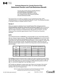 Document preview: Form ISP-1003A Estimate Request for Canada Pension Plan Retirement Pension and Post-retirement Benefit - Canada