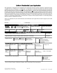 Freddie Mac Form 65 (Fannie Mae Form 1003) &quot;Uniform Residential Loan Application&quot;