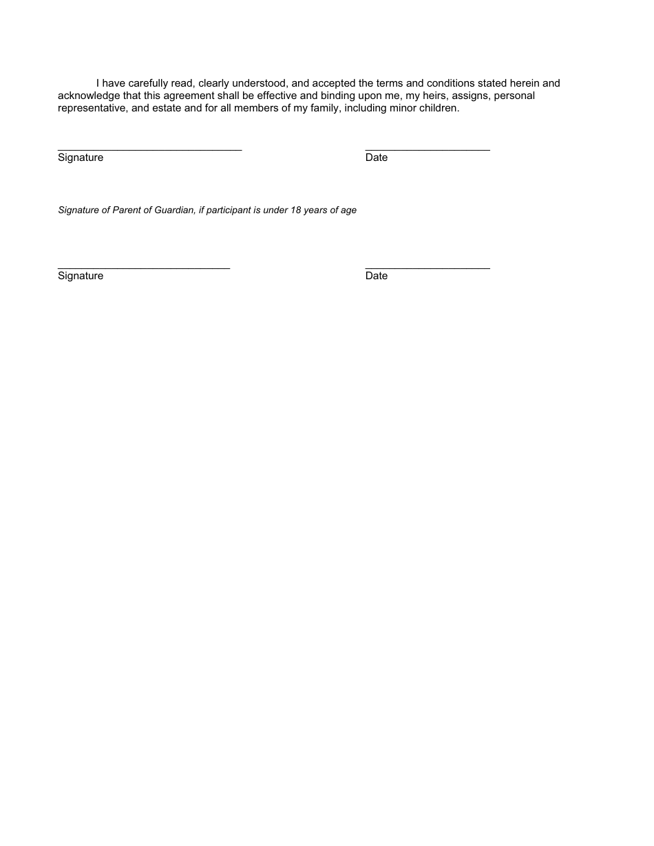 Visitor's Acknowledgement of Risks Form - Fill Out, Sign Online and ...