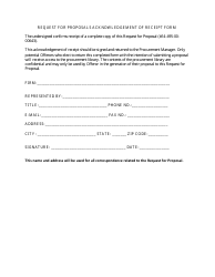 Document preview: Request for Proposals Acknowledgement of Receipt Form