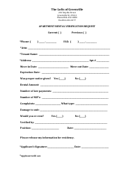 Document preview: Apartment Rental Verification Request Form