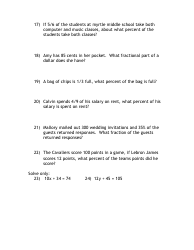 Fraction, Decimal, Percent Worksheet, Page 2