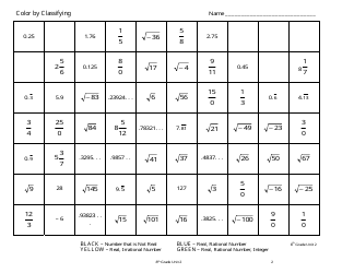 &quot;Color by Classifying Chart Template - 8th Grade, Polk School District&quot;, Page 2