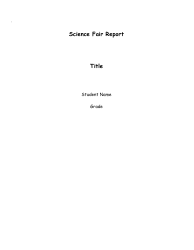 Science Fair Report Template