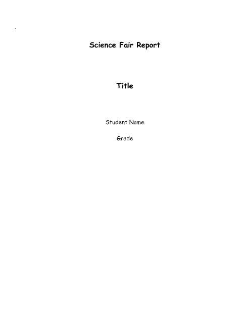 &quot;Science Fair Report Template&quot; Download Pdf