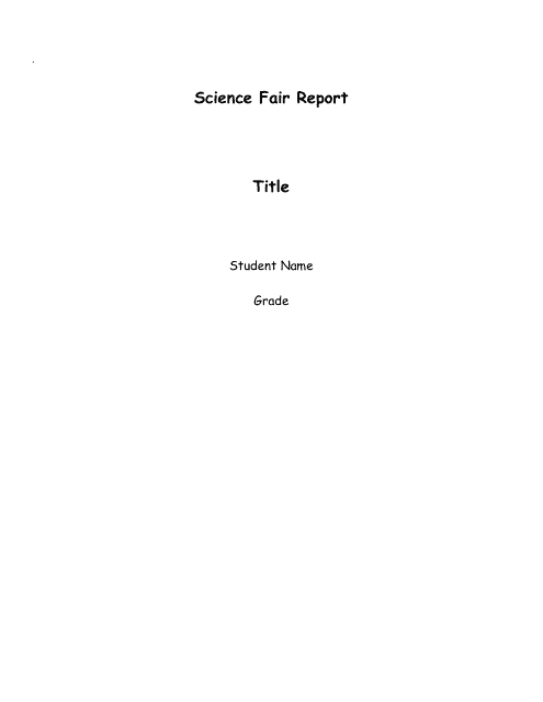 Science Fair Report Template Fill Out Sign Online And Download PDF 