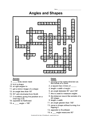 Angles and Shapes Crossword Puzzle Template With Answers, Angles and Shapes Word Search Puzzle Template With Answers, Page 3