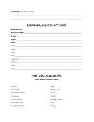 Fitness Assessment Form - the Ilan Plan, Page 4