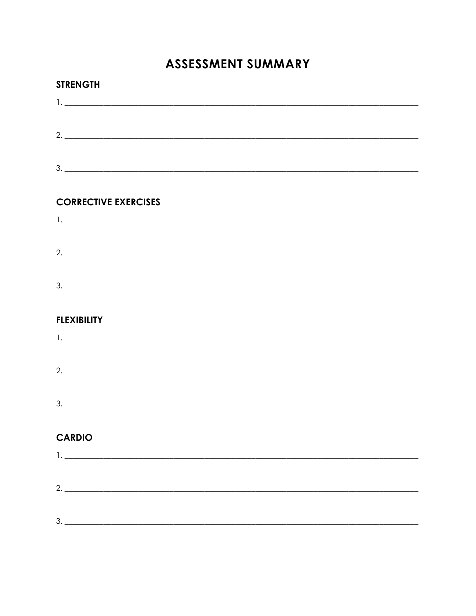 Fitness Assessment Form - the Ilan Plan, Page 6
