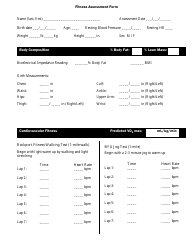 Document preview: Fitness Assessment Form - Points