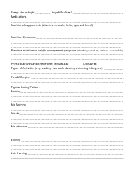 Client Nutrition Assessment Form - Central Oregon Nutrition Consultants, Page 2