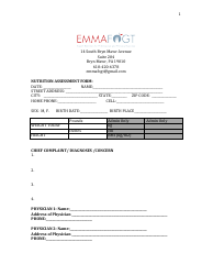 Document preview: Nutrition Assessment Form - Emmafogt