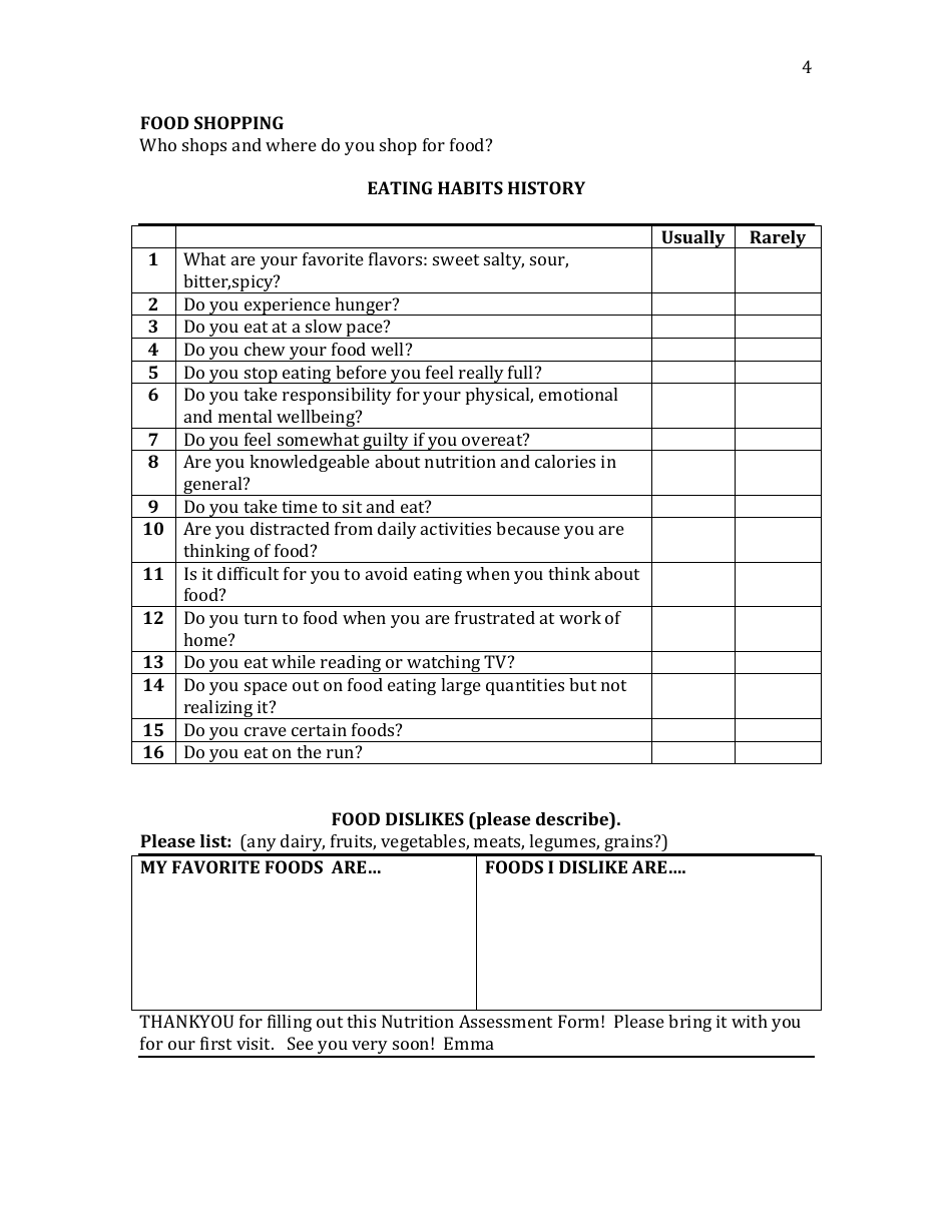Nutrition Assessment Form - Emmafogt, Page 4
