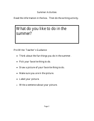Kindergarten Writing Assessment Form, Page 2