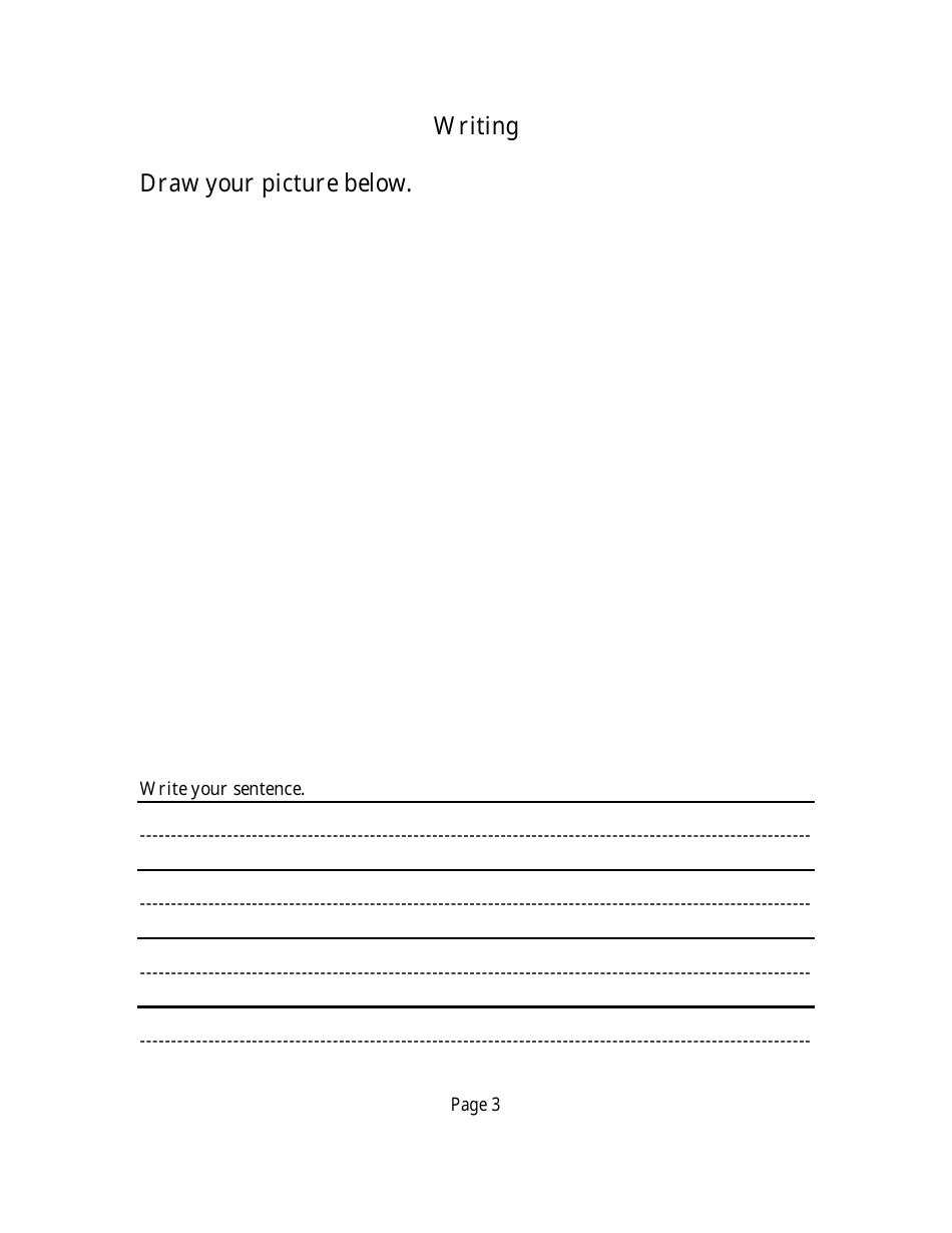 Kindergarten Writing Assessment Form, Page 3